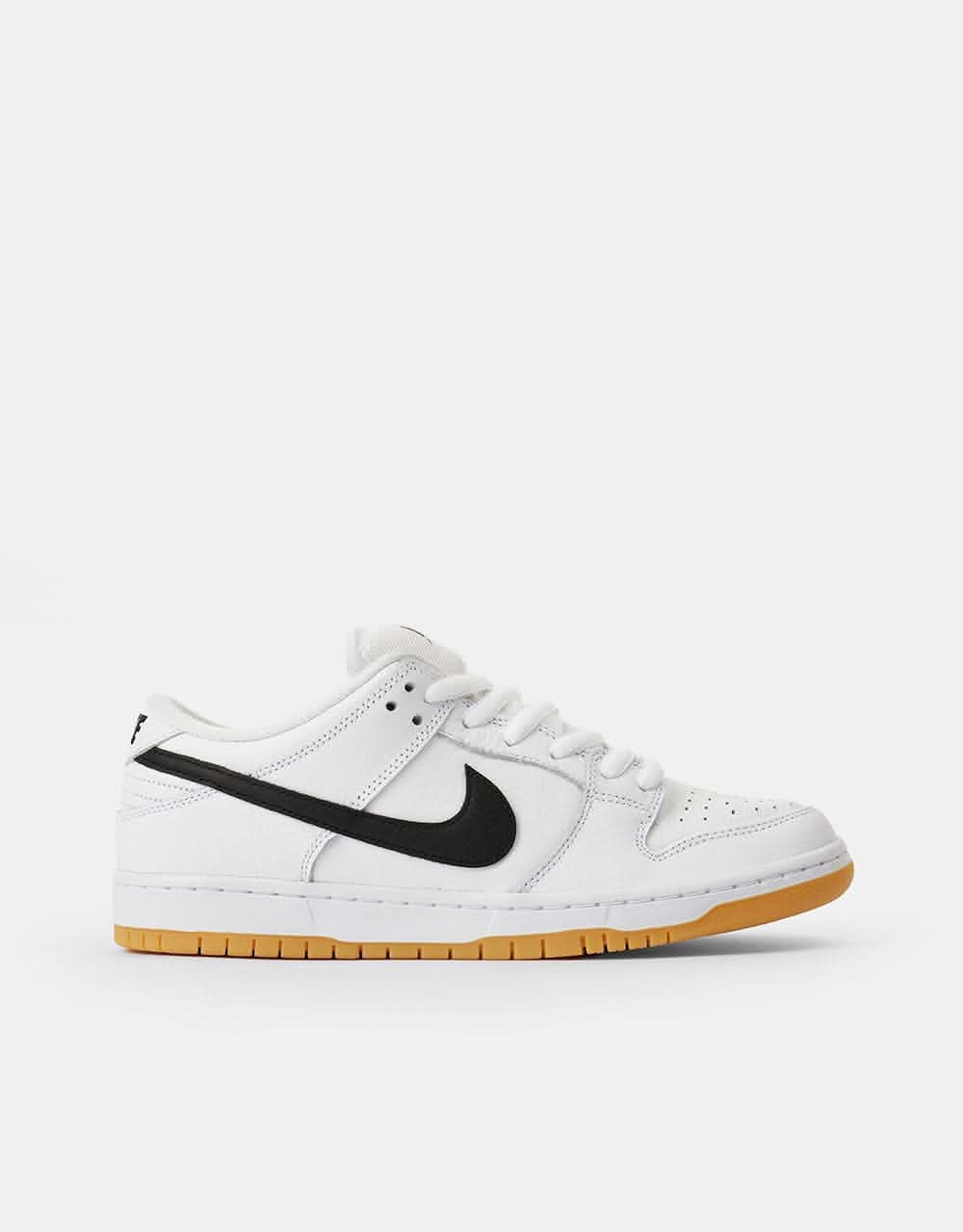 Nike SB Dunk Low Pro Premium Skate Shoes - White/Black-White-Gum