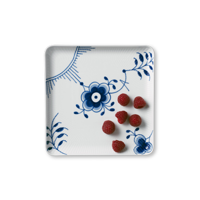 ブルーフルーテッド メガ スクエア ディッシュ 20cm|ロイヤル