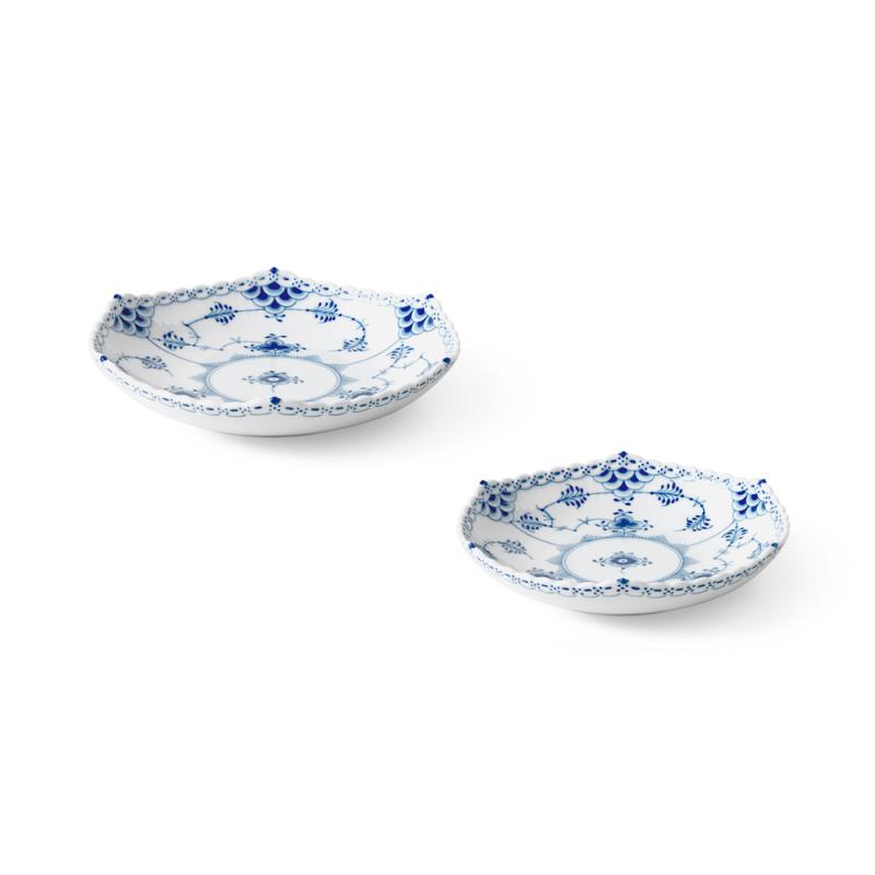 ブルーフルーテッド フルレース プレート 2枚セット|ロイヤル