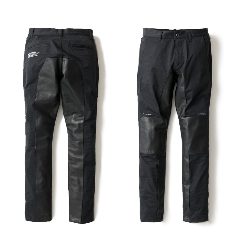 SIDE ZIP PANTS LEATHER COMBI | BOTTOMS | オンラインショッピング