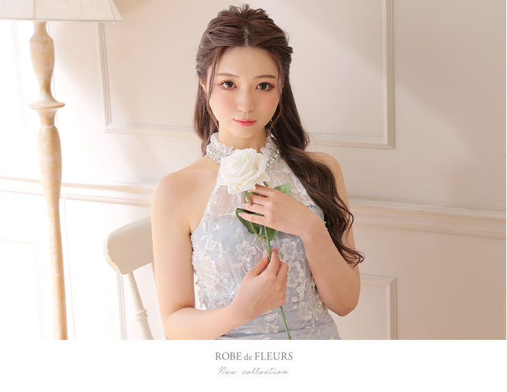 XSサイズあり】スパンコール付きレースxビジューホルタータイトミニ