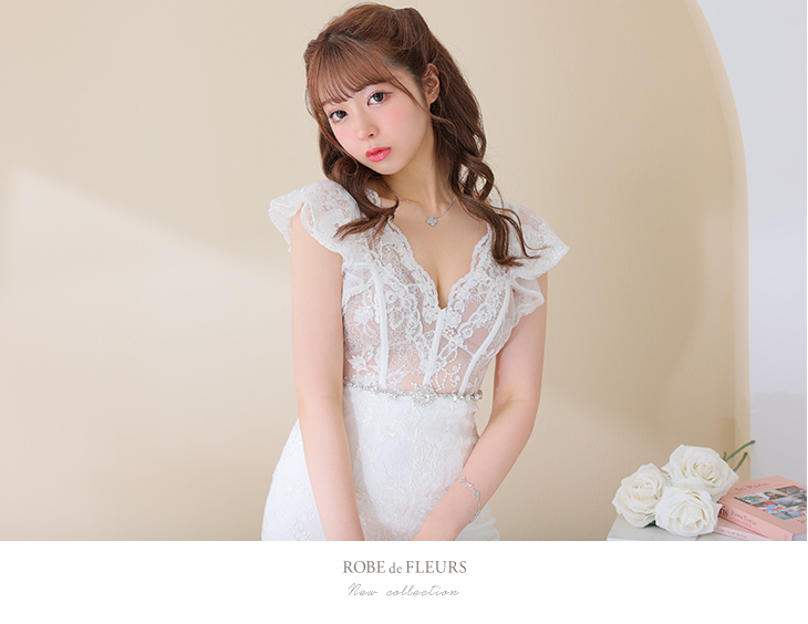 XS～Lサイズあり】ウエストビジューxシースルーレースミニキャバ