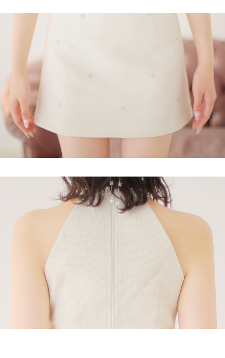 XSサイズあり】ビジューネックリボン×アメスリセットアップキャバ