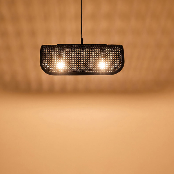 BRID ラタン ペンダント ランプ 2灯 003397 電球あり