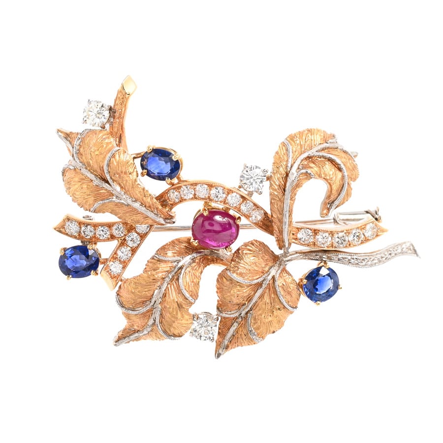 ルビー ブローチ(最大幅約40xH65mm): ブランドジュエリー【公式