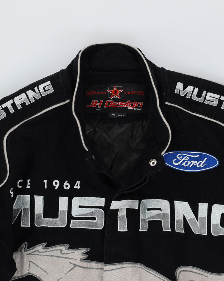 Vintage 90s Black Ford Mustang Nascar Style Racing Jacket Jacket