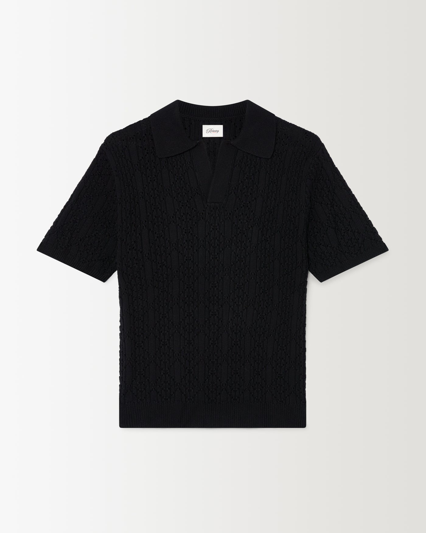 Diamond Knit Polo - Black | RONNING, Everyday Uniform