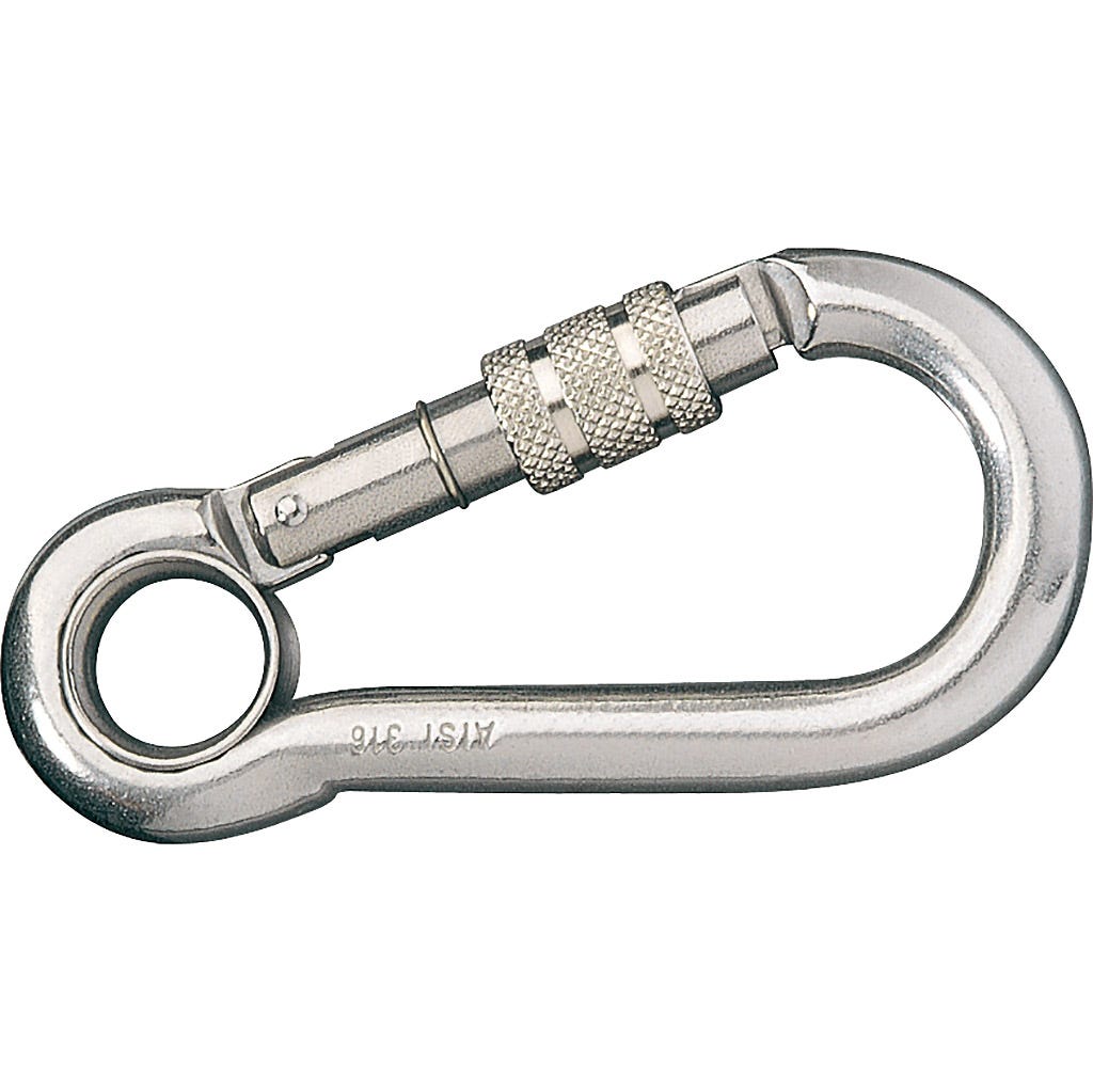 Stainless Carabiner, Threaded Locking Sleeve | Ronstan Sailboat