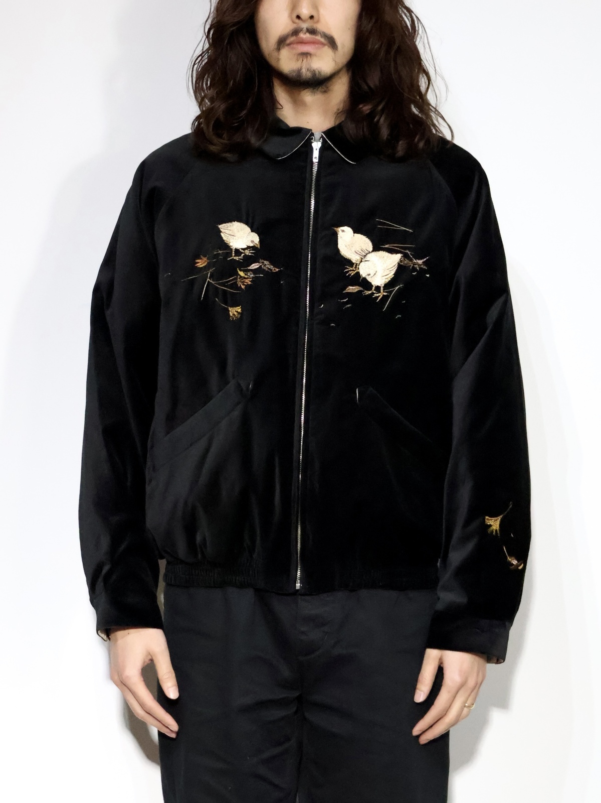 OLD JOE STUNNING VELVET SOUVENIR JACKET(Niwatori to Hiyoko) 252OJ