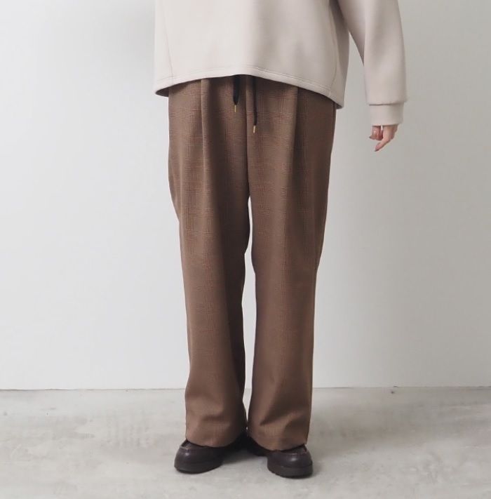 NARU - LANATECグレンチェックイージーパンツ ブラウン | ravii ONLINE