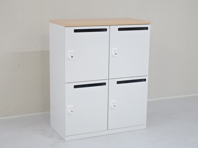 中古｜内田洋行｜4人用パーソナルメールロッカー（ダイヤル錠タイプ