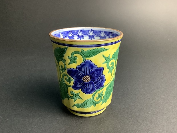 樂只苑 / 雲泉窯 黄南京花唐草湯呑