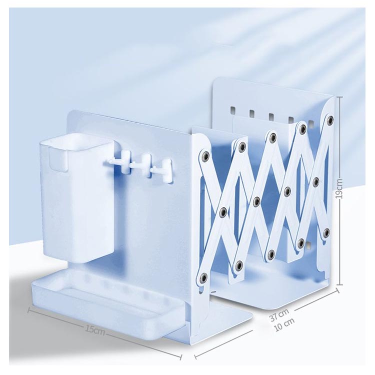 楽天市場】 伸縮 折りたたみ ブックスタンド 本立て ペン立て付き