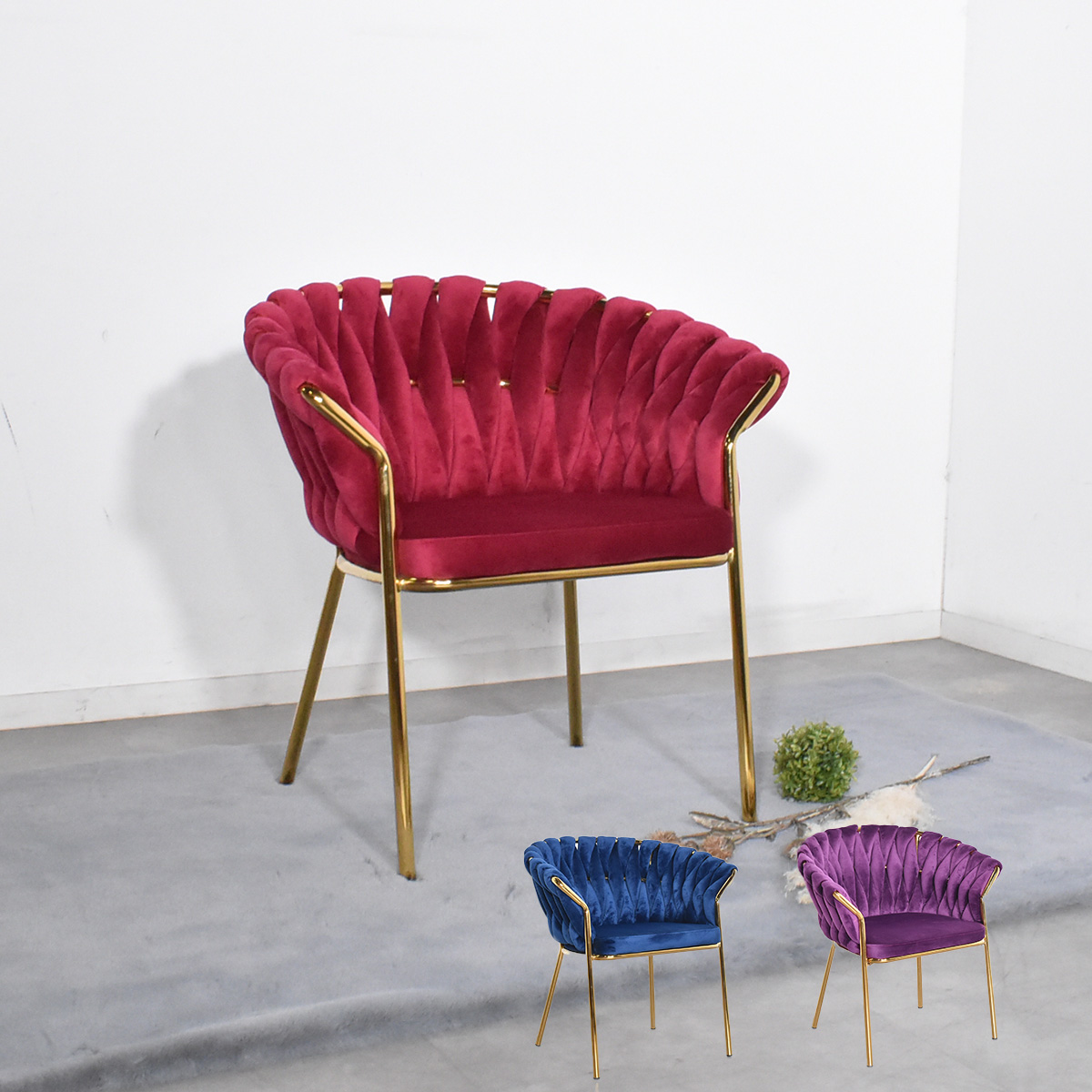 楽天市場】ダイニングチェア ベルベット くすみカラー ベロア