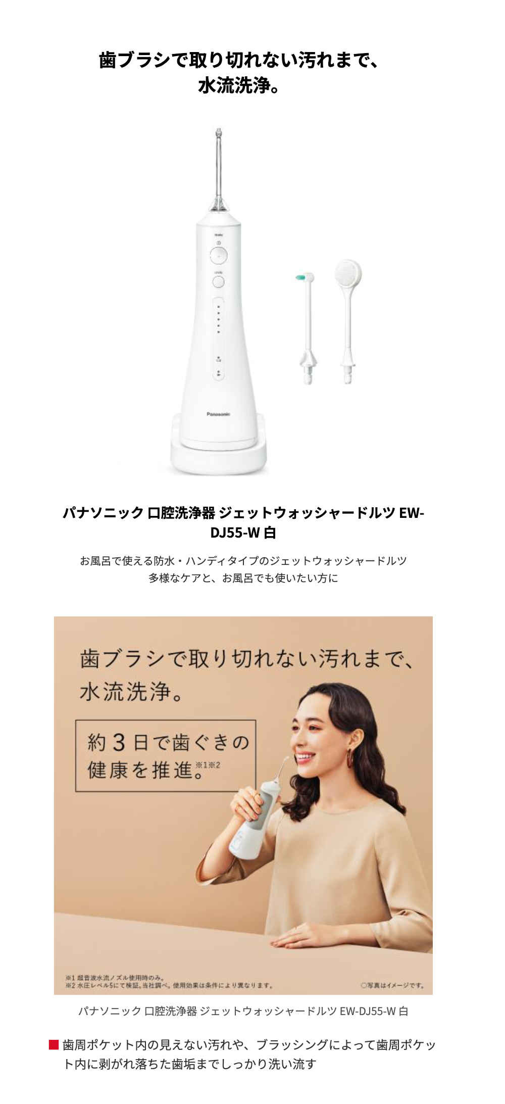 楽天市場】パナソニック 口腔洗浄器 ジェットウォッシャードルツ EW