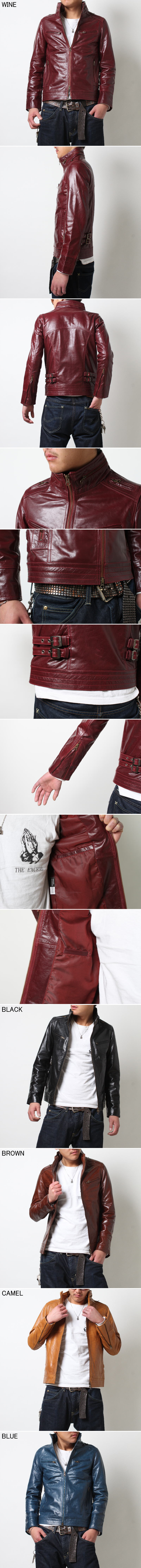 楽天市場】革ジャン 本革 シングルライダース メンズ ライダース