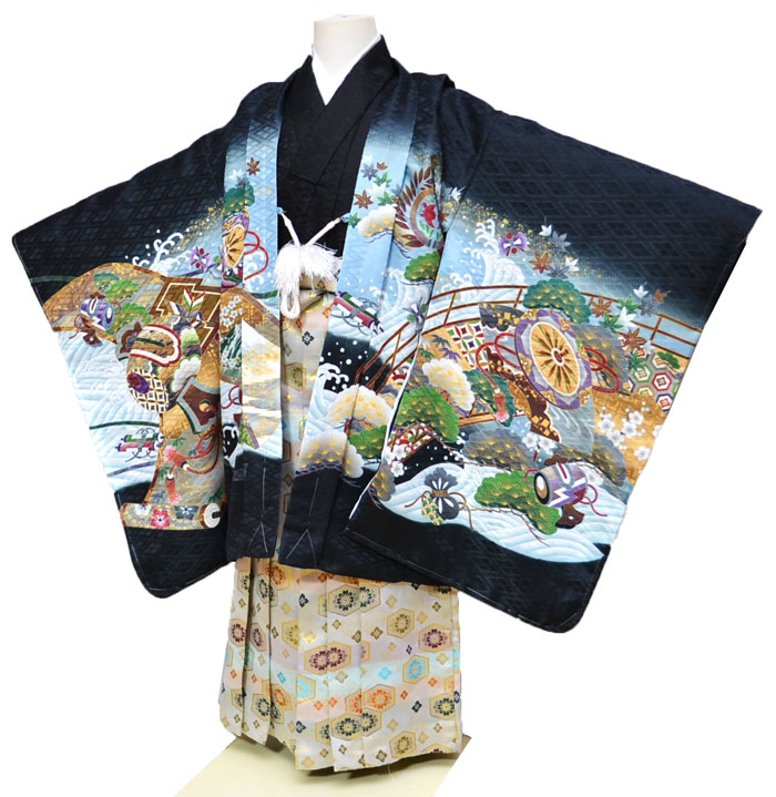 楽天市場】七五三 753 着物 男の子 袴 セット 3歳羽織袴 フルセット 鷹