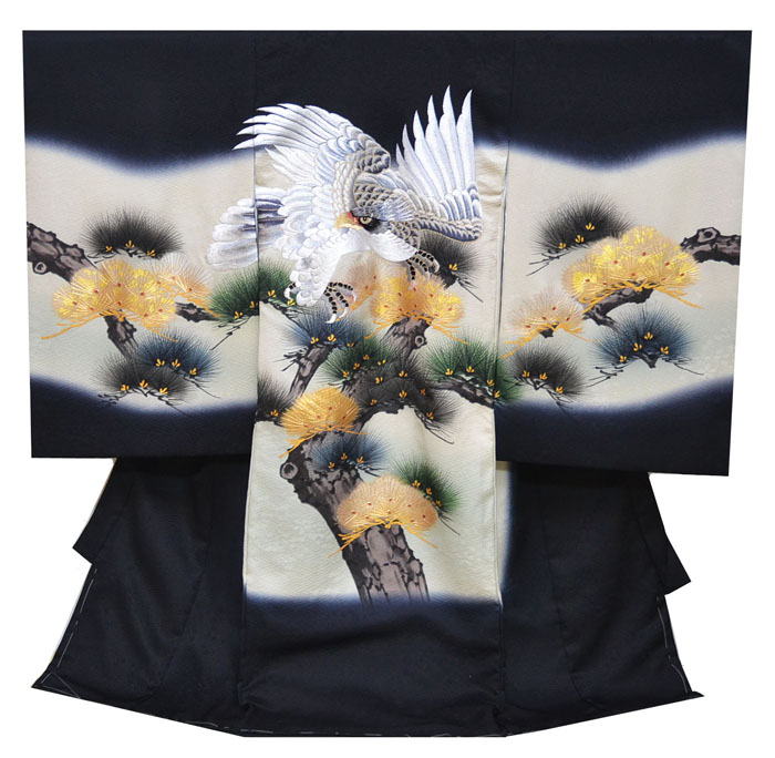 楽天市場】お宮参り 男の子 着物 男児 正絹 初着 産着 お祝い着 鷹に松