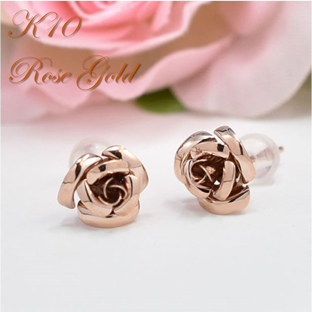 楽天市場】ピアス レディース ピンク ピンクゴールド 薔薇モチーフ