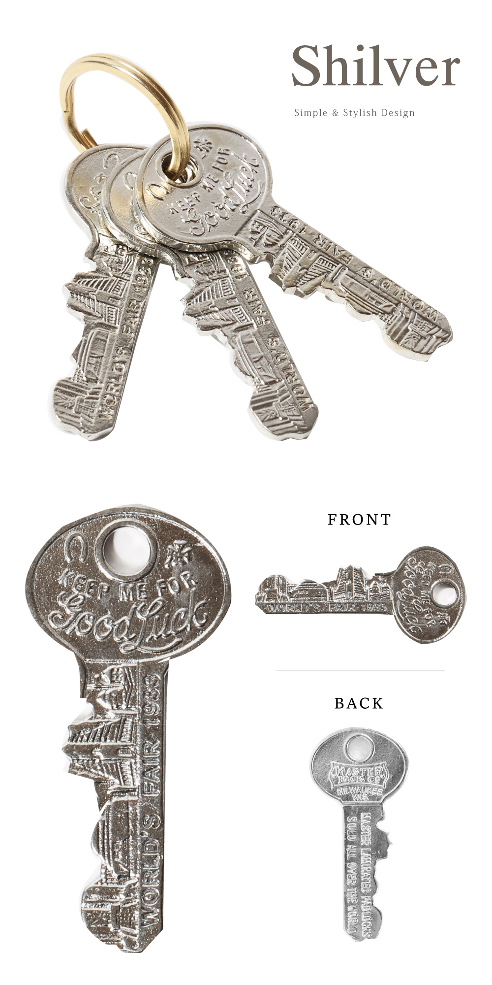 楽天市場】Good Luck Key 3個セット メタルミックス 銅合金 真鍮