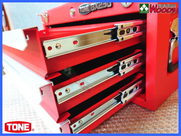 レッド 赤 TONE BX230 3段引き出し ツールチェスト (オマケトレー付