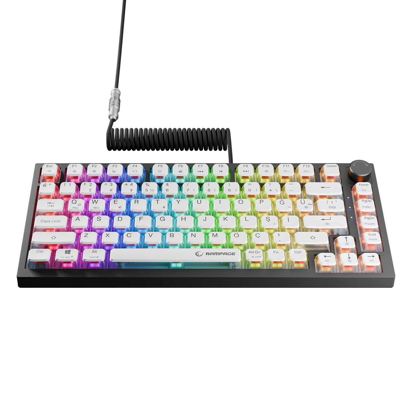 8000 Hz Gateron Manyetik Anahtarlı RGB Gasket Oyuncu Klavyesi