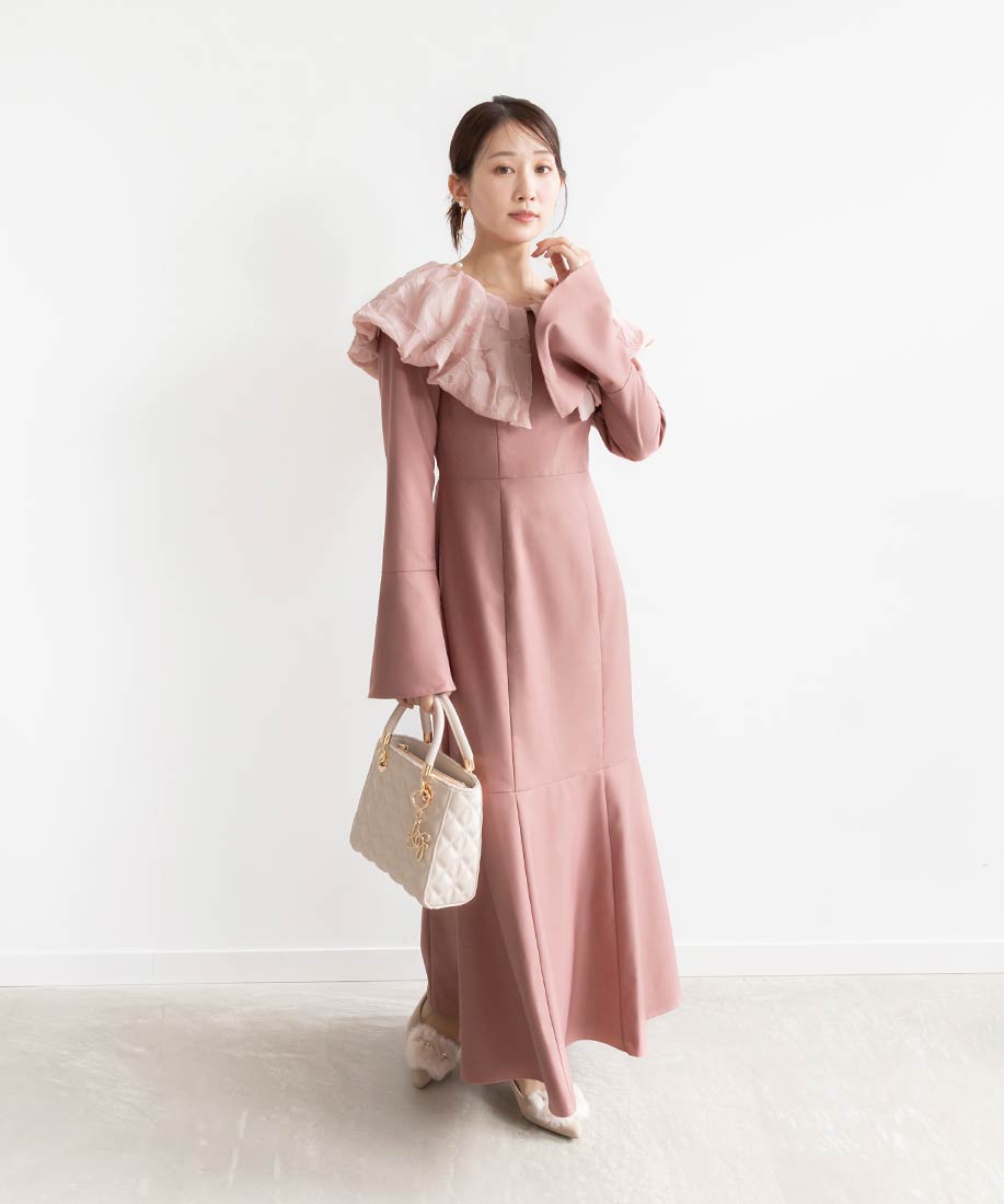 SALE】バルーンカラーマーメイドワンピース