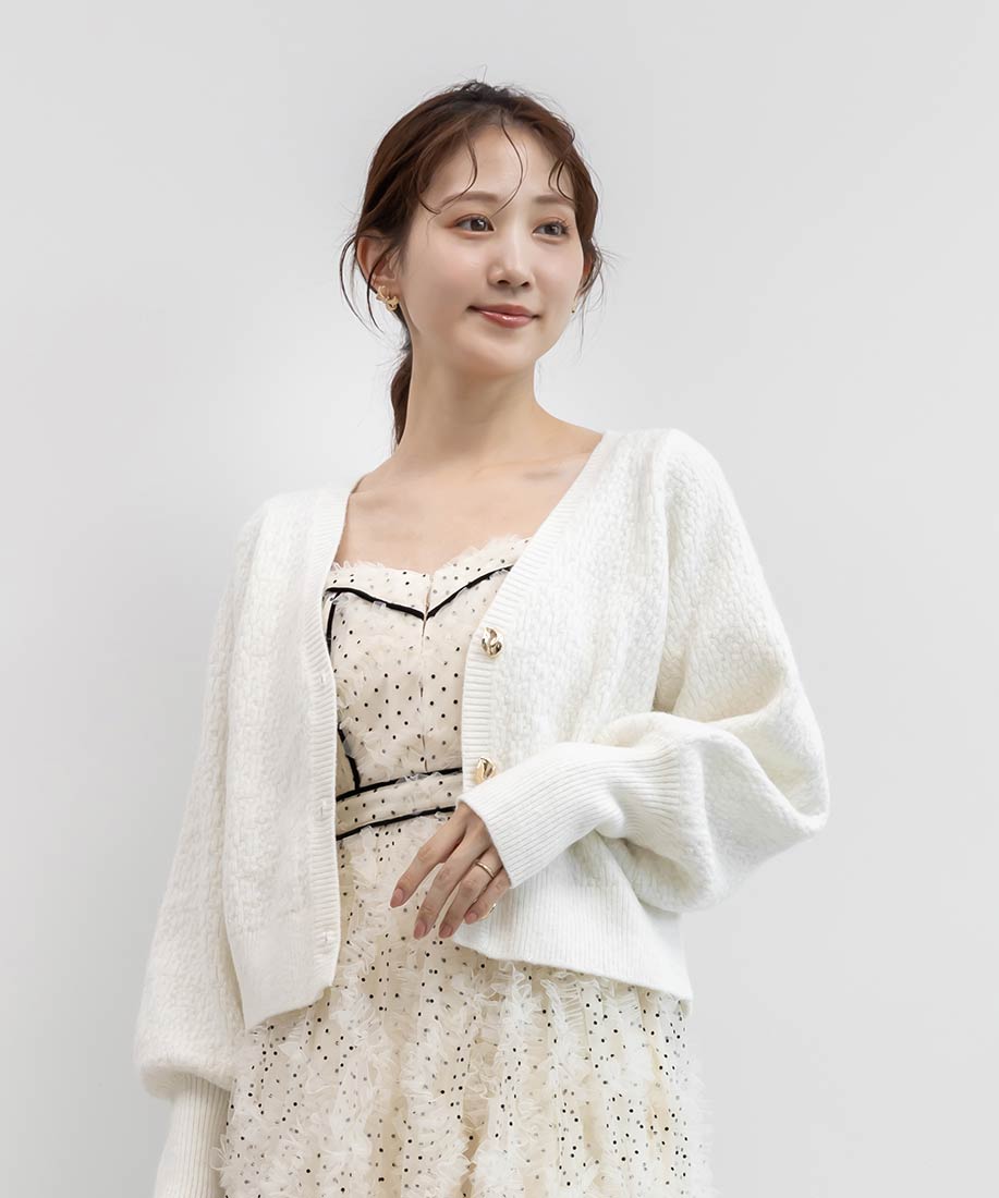 SALE】デザイン編みVネックニットカーディガンRANDA公式サイト