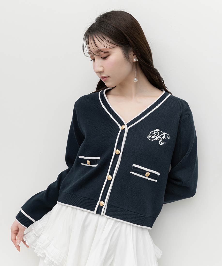 ロゴ刺繍ニットカーディガンRANDA公式サイト