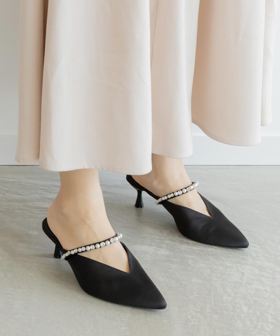 SALE】パール×ビジューミュールパンプス｜RANDA公式サイト