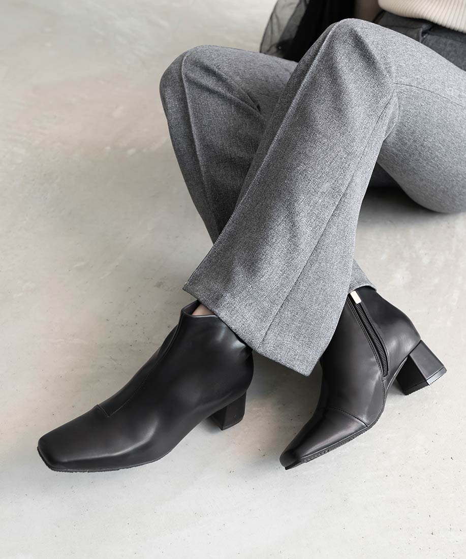 晴雨兼用 スクエアトゥミドルヒールショートブーツRANDA公式サイト