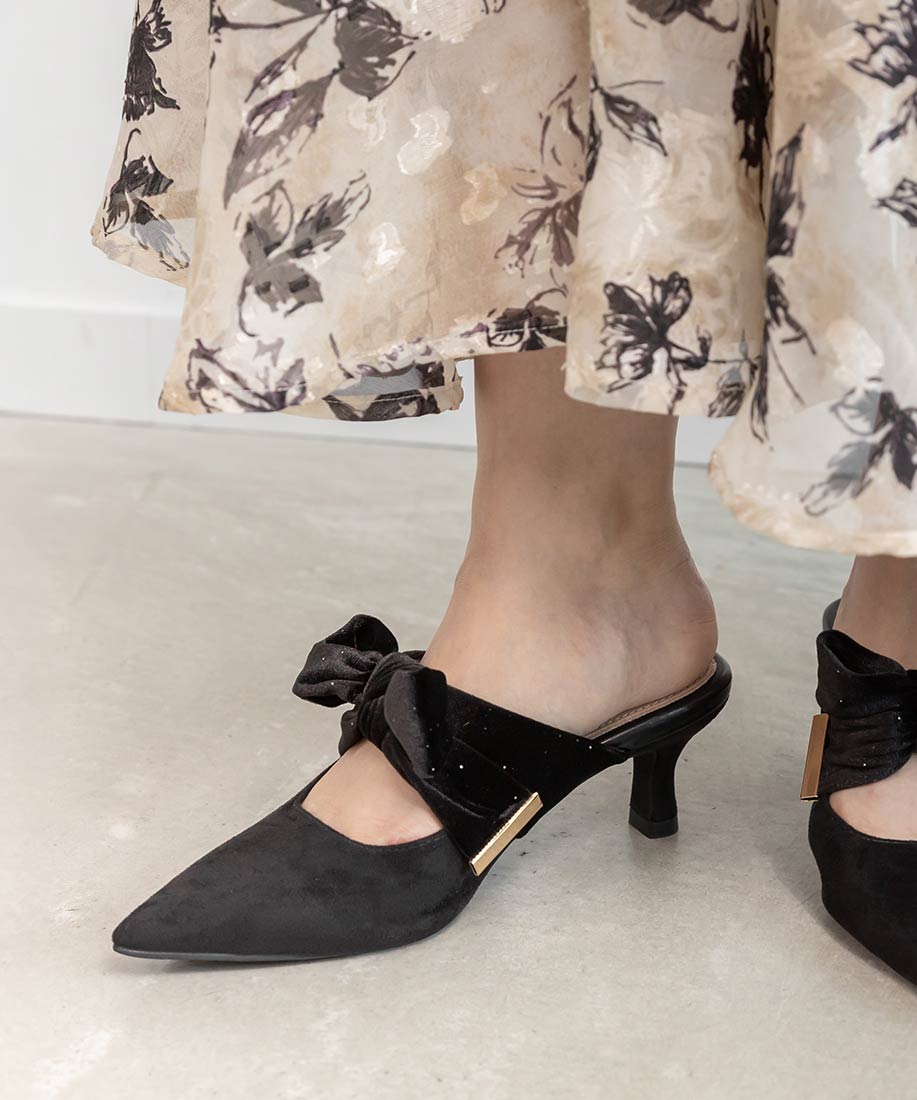 SALE】ビッグベロアリボンミュールパンプスRANDA公式サイト