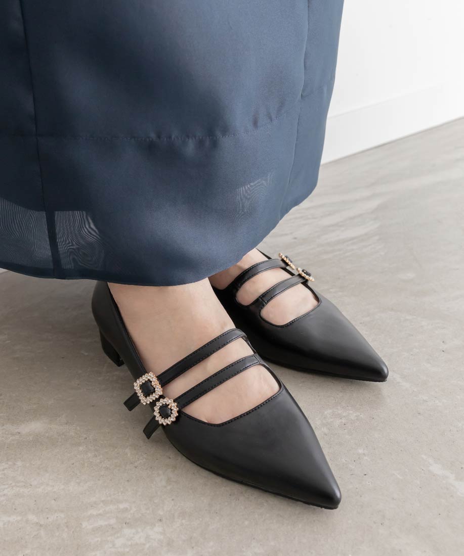 SALE】ビジューバックルポインテッドトゥパンプスRANDA公式サイト