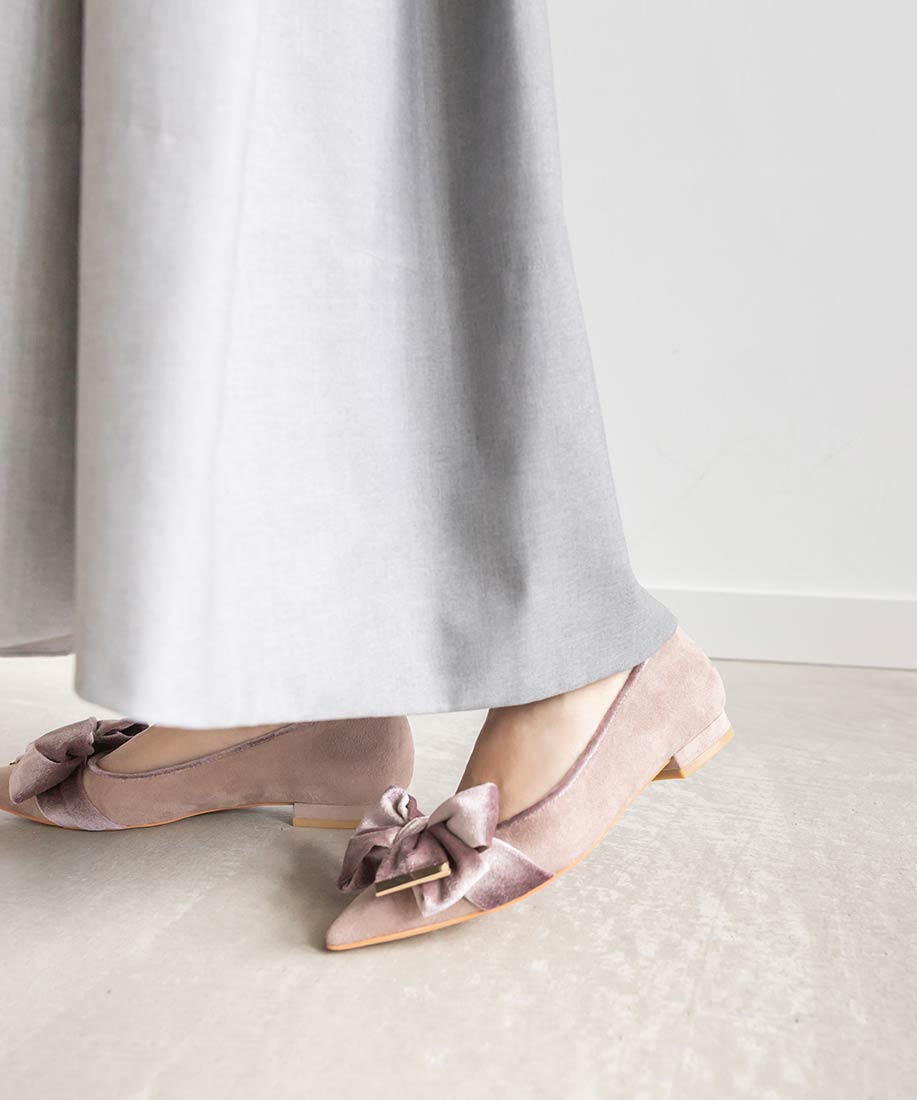 SALE】ベロアリボンフラットシューズRANDA公式サイト