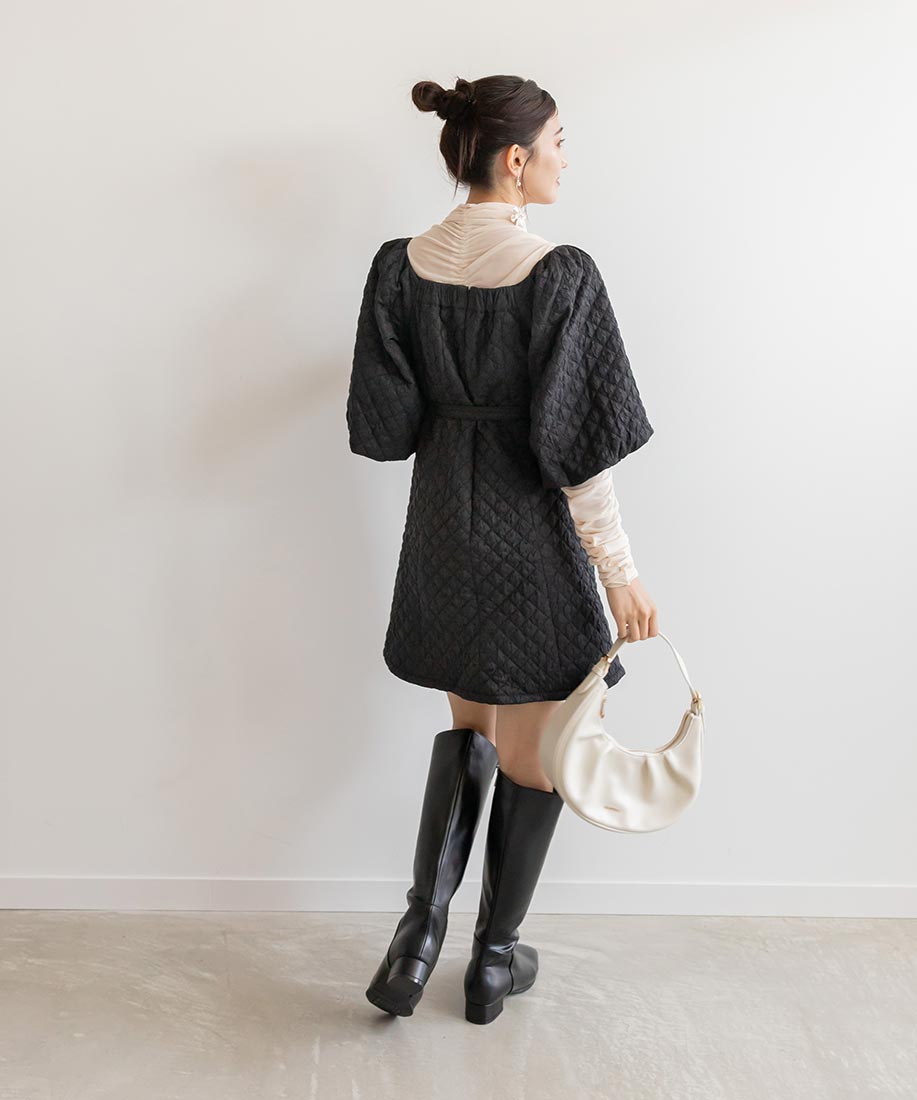 SALE】キルティングボリュームスリーブミニワンピースRANDA公式サイト