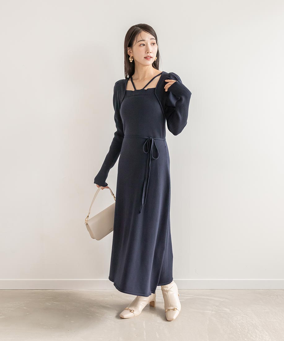 SALE】【選べる丈感】スクエアネックニットワンピースRANDA公式サイト