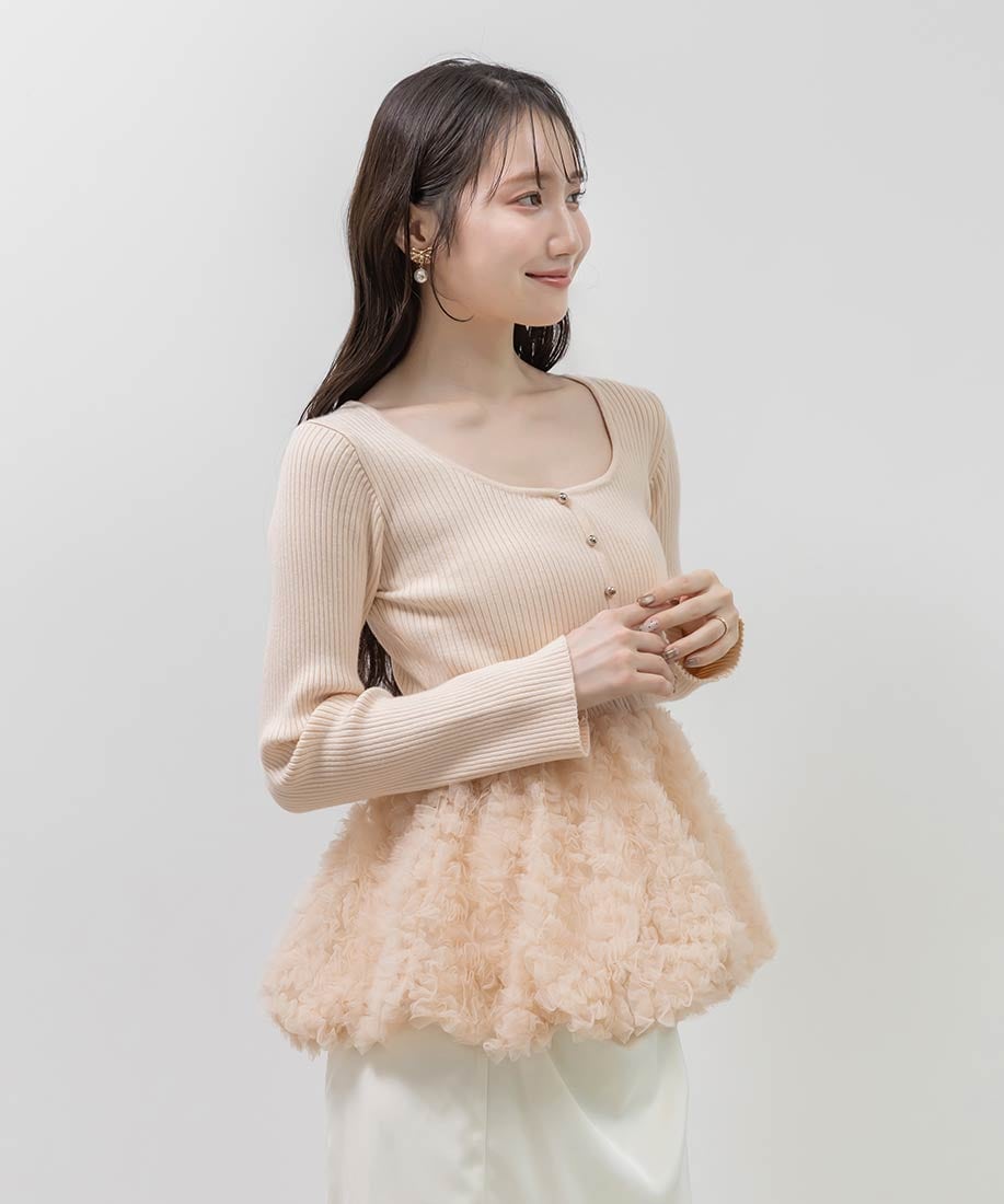 デザインチュールペプラムリブニットRANDA公式サイト