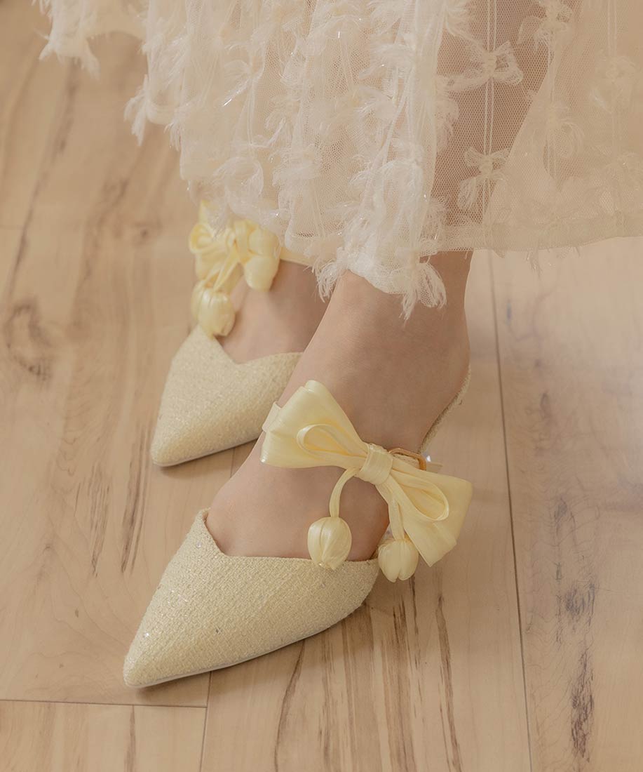 Tulip Collection】2WAY チューリップリボンミュールパンプスRANDA公式