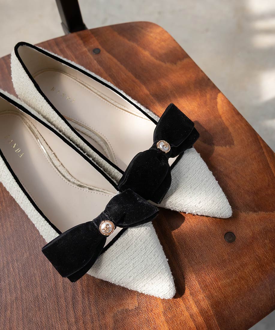 SALE】ベロアリボンクラシカルフラットパンプスRANDA公式サイト