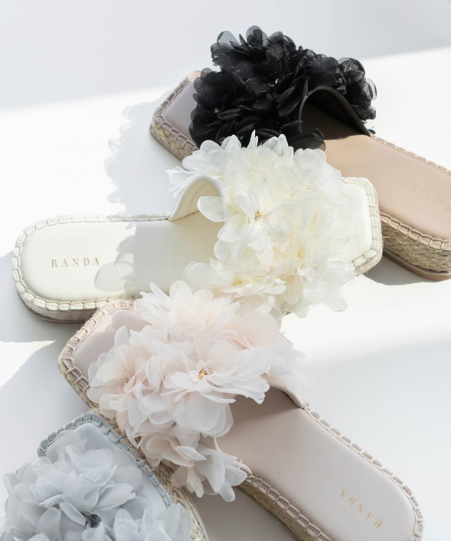 ボリュームフラワーミュールサンダルRANDA公式サイト