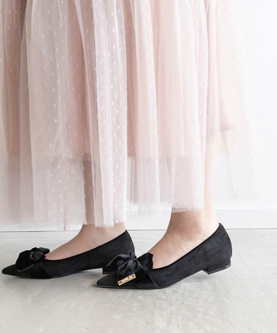 SALE】ベロアリボンフラットシューズRANDA公式サイト
