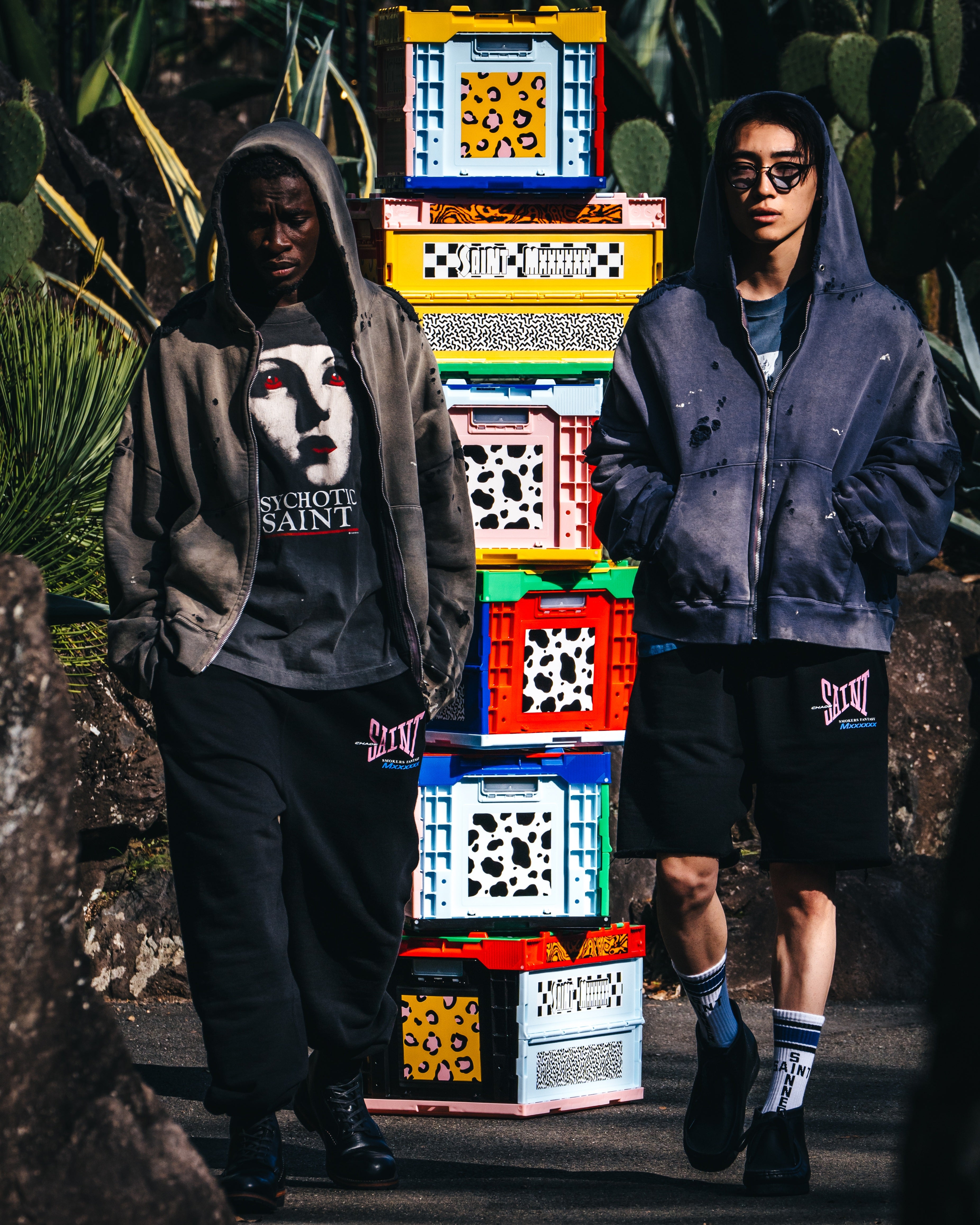 SAINT Mxxxxxx]ZIP UP HOODIE/DOUBLE FACE/BLACK(SM-HR8-0000-053) – R&Co.