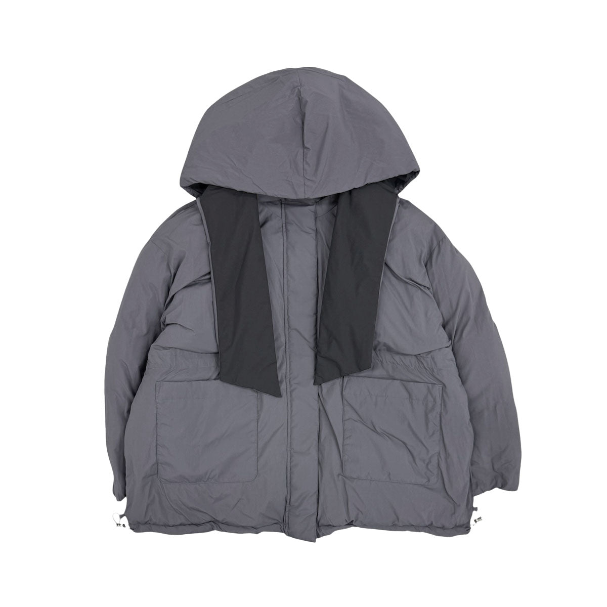 MAISON SPECIAL]フーディーマフラーミドルダウンコート/BLACK