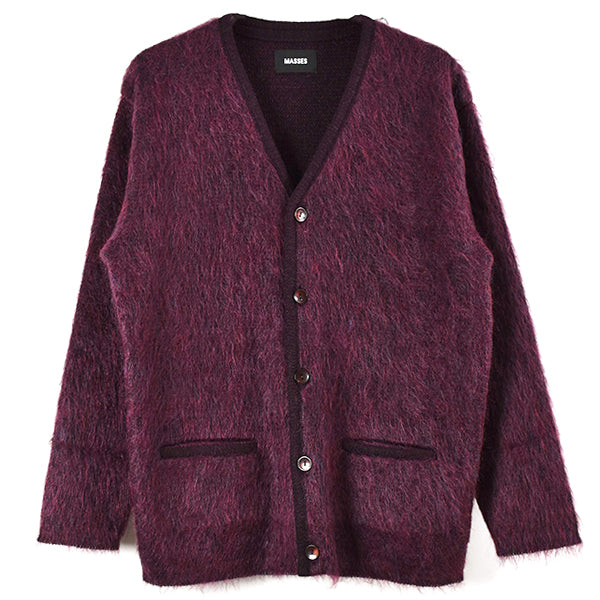 MASSES]MOHAIR CARDIGAN/BURGUNDY MIX – R&Co.