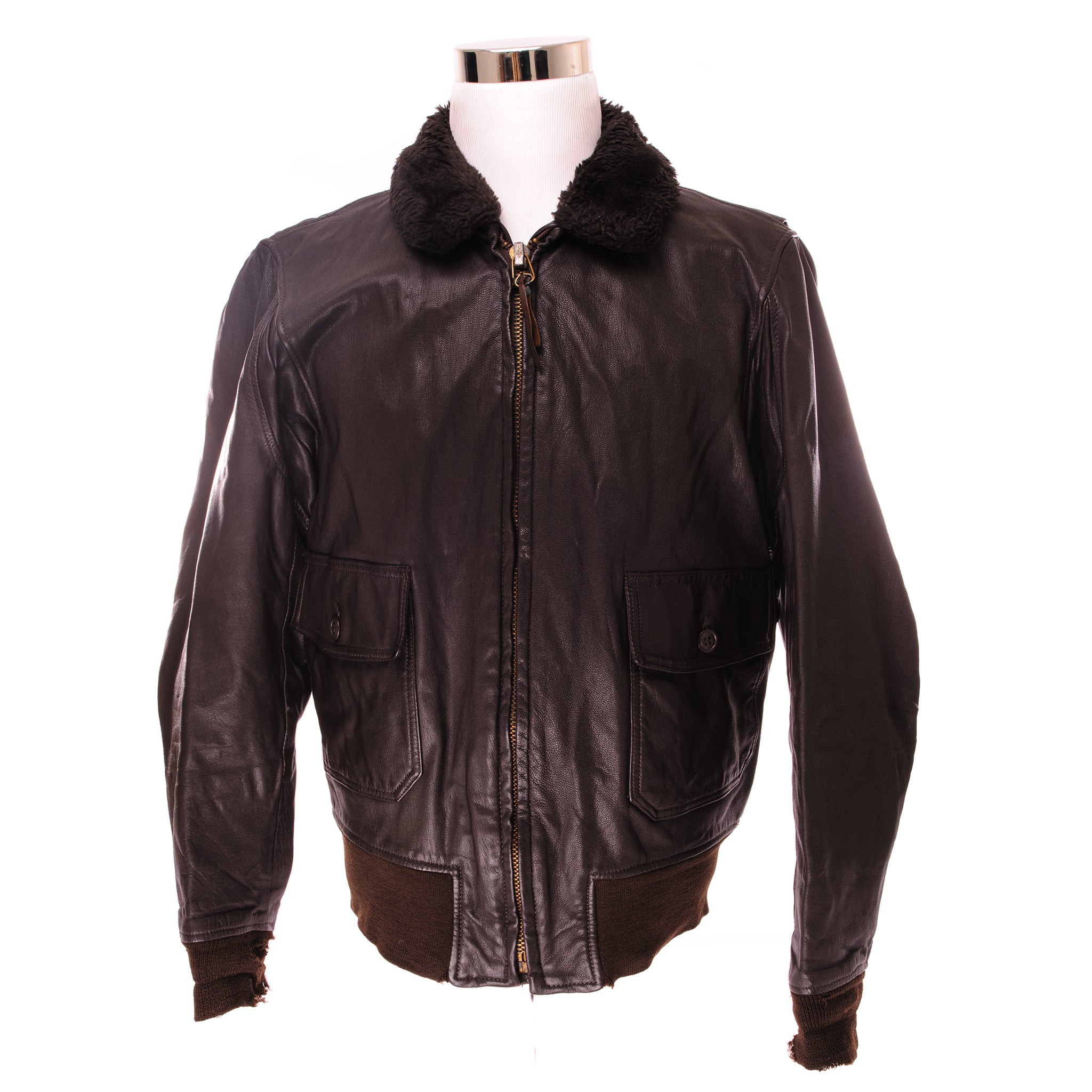 VINTAGE US NAVY COOPER LEATHER FLIGHT JACKET TYPE G-1 SIZE 42L