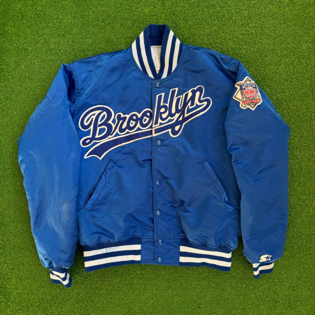 90's Brooklyn Dodgers Starter Satin Bomber Jacket Size Large