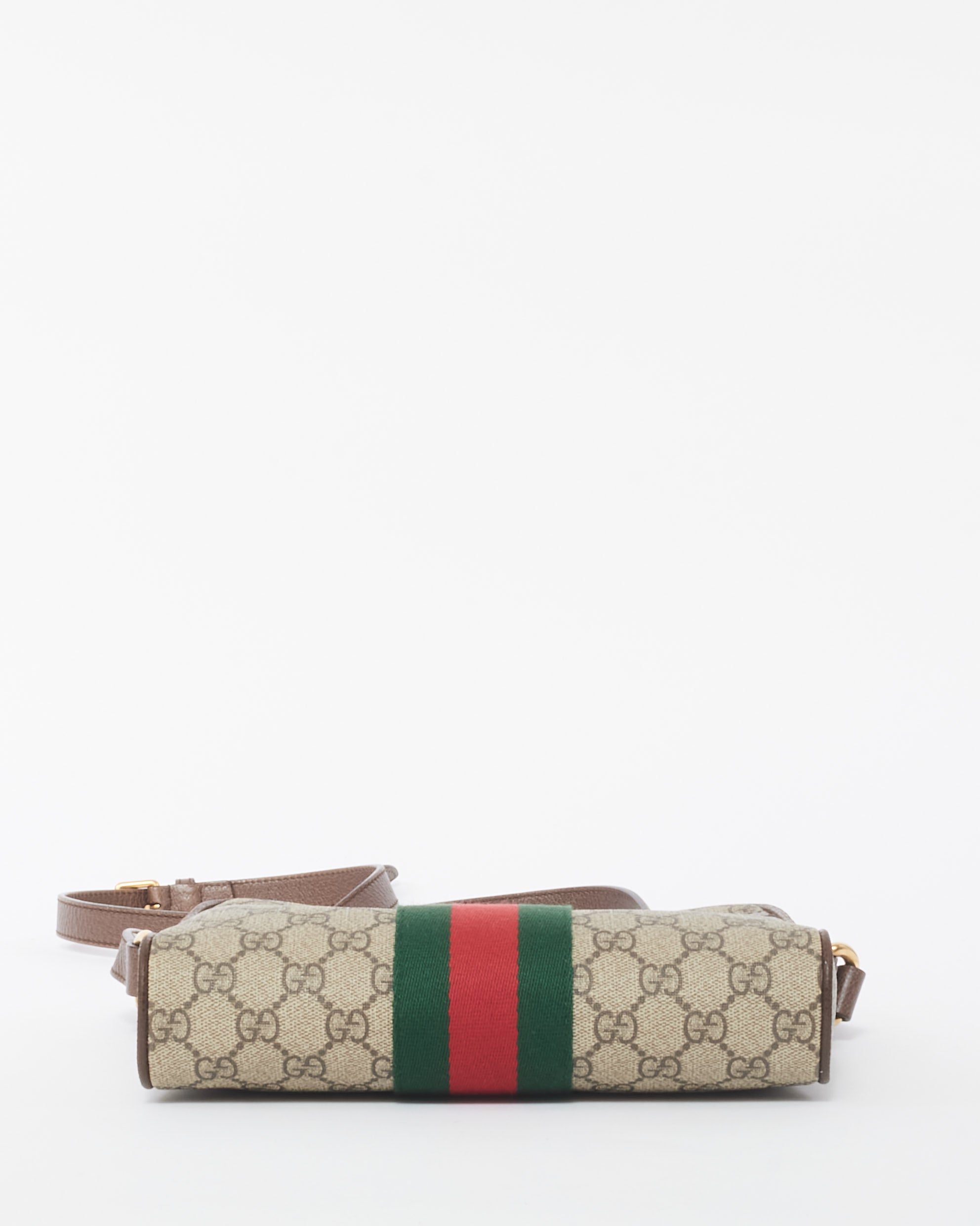 Buy Gucci Brown Small Coated Canvas GG Pattern Ophidia Shoulder