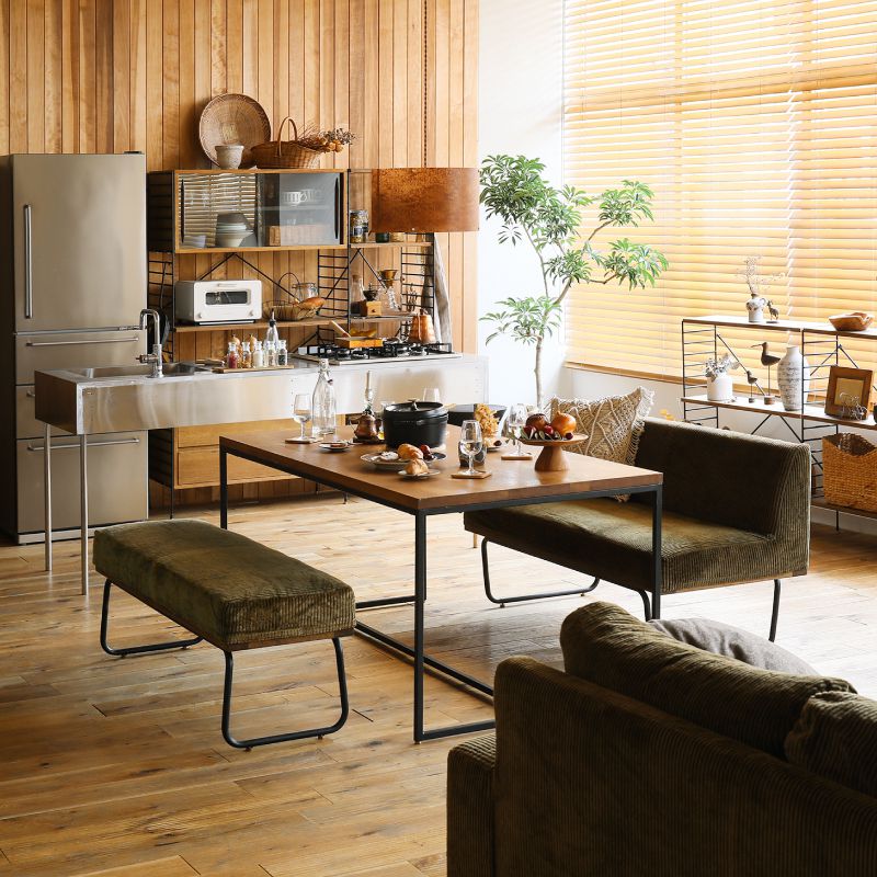 160ダイニング3点セット WIRY／BR ｜家具・インテリア通販 Re:CENO(リセノ)