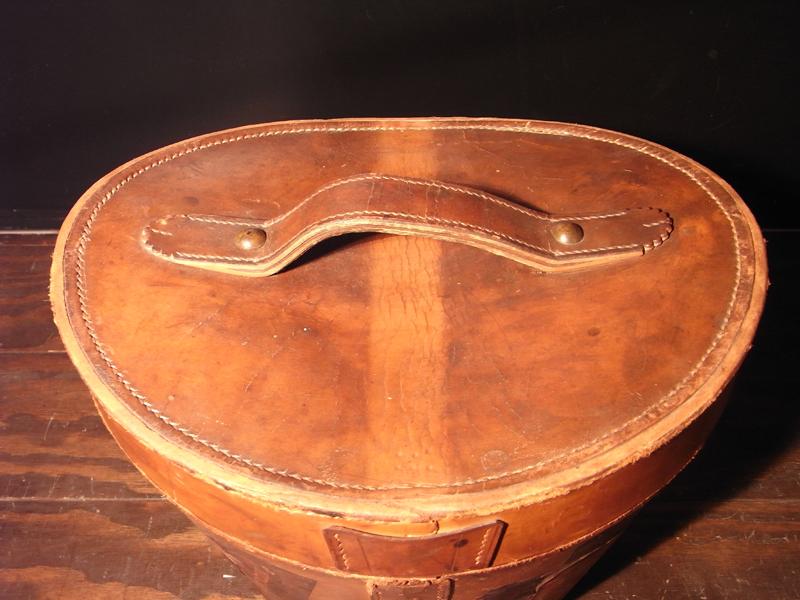 アンティークレザーケース シルクハットケース 帽子入れ 革 レザー LCM