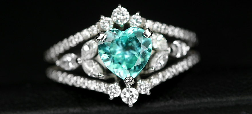 第123回抽選販売＞パライバトルマリン 約1.0ct ハートシェイプ